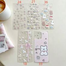 Cartoon Phone Back Film For IPhone 16 Pro/17 Pro/16 Pro Max/17 Pro Max Series, Matte Texture, PET Material Anti-Scratch Anti-Slip, Cute Bear Pattern, Suitable As Birthday/Holiday Gift For Girlfriend - MultiWarna - View 3