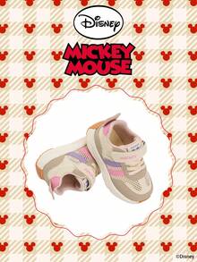 Disney 米奇官方授权联名款 | 一双儿童运动鞋，适合日常、节日、运动和户外活动穿着。穿着舒适贴合脚型，防滑、耐磨、透气。（男童运动鞋、男童板鞋、儿童运动鞋、女童运动鞋、女童板鞋） - 粉色 - 查看 2