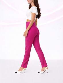 Pantalon de pinzas para dama - Rosa Fucsia - Ver 3