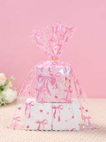30 túi quà tặng bằng cellophane trong suốt màu hồng có nơ và dây buộc xoắn vàng, túi gói quà bằng nhựa họa tiết nơ hồng, trang trí sinh nhật màu hồng, trang trí sinh nhật nơ hồng, túi đựng quà, túi đựng đồ, trang trí tiệc mừng em bé, trang trí tiệc tiết lộ giới tính, trang trí sinh nhật đám cưới, đồ dùng cho tiệc cô dâu, gói giỏ quà, quà tặng tiệc lễ hội, quà tặng tiệc tùng. - nơ hồng - Xem 4