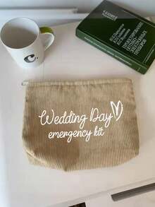 1pc Bride Wedding Emergency Makeup Bag - Personalized Polyester Cosmetic Bag, Lightweight Zipper Organizer, Machine Washable, Fade-Resistant, Foldable - Fashionable White Toiletry Pouch Make Up Bag Toiletry Bag Makeup Pouch Wash Bag Makeup Storage Durable Mothers Day Gift Holiday Essentials Mother Gifts - Multicolor - View 13