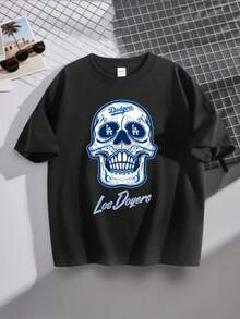 Young Boys' Girls'Dodgers Baseball T-Shirt, LA Dodgers World Series Champions Unisex T-Shirt, Family Matching Outfit, Boys Summer Outfits,Ropa De Hombre, Los Angeles Baseball Fan Gift, Round Neck Regular Sports And Leisure Shirt, Holiday Party Clothes, Can BeUsed As Holiday Birthday Gifts, Suitable For Boys' Street Sports Comfort In Summer,The Best Choice For Holiday Gifts, Adult And Children's Sizes - 黑色4 - 查看 8