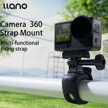 Llano 360° 柔性相机背带三脚架支架，兼容 Action 6/5/Pro/4/3、Hero 13/12/11、AKASO、Osmo Nano Pocket，可安装在自行车、摩托车车把、防滚架夹具上 - 黑色-MT009 - 查看 3