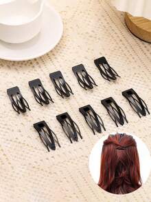 10个金属水滴BB夹，简约刘海发夹，造型圆盘发夹，镂空发夹，适合女性日常使用和美发沙龙造型，女士发夹，发夹 - 彩色 - 查看 3