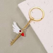 1件2025年项链，魔法少女小樱的鸟形魔杖钥匙扣吊坠，生日/万圣节/派对礼物，最佳礼物 - 彩色 - 查看 9