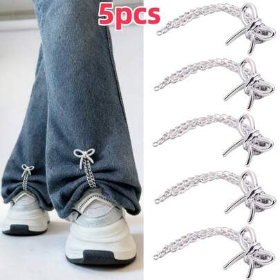 5 قطع مشابك زخرفية بشكل فراشة للنساء - مشابك تثبيت سريعة للأكمام للقمصان والأكمام القصيرة والطويلة والجينز والفساتين، تصميم أنيق