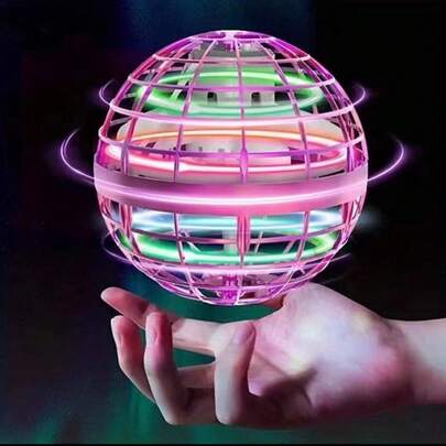 Tecforood Juguete de levitación y rotación por sensor de gestos Inteligente OVNI, con sensor infrarrojo y retorno automático de 360°, bola flotante con luces LED parpadeantes, diseño ligero y duradero anti-colisión, control de flotación estable, juguete volador interactivo portátil recargable por USB de fácil manejo