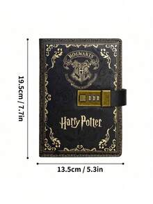 Harry Potter 1pc Password Notebook, Vintage College Pattern Creative Password Protected Daily Work Diary, Retro Artistic Exquisite Journal For Multifunctional Business Office Journal - Multicolor - View 6