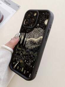 1 pieza de funda para teléfono a prueba de golpes y resistente a arañazos con diseño de pueblo nocturno estrellado, compatible con Apple 11 Pro Max/12 Pro Max/13 Pro Max/14 Pro Max/15 Pro Max/16 Plus/16 Pro Max, 16E, Galaxy A55/A15/S24 Ultra/S25 Ultra, Redmi, OPPO/Realme, VIVO, Infinix, Honor, MOTO, One Plus, impermeable, teléfonos móviles, bolsas, accesorios para móviles, fundas para teléfonos, decoración de interiores, accesorios, fundas transparentes para teléfonos, verano, correas para teléfonos, fundas para teléfonos de hombre, fundas para teléfonos de mujer, protección para teléfonos móviles, accesorios de playa, dulces de fresa, cubiertas de protección para teléfonos. - Estilo (1 pieza) - Ver 8
