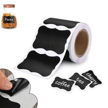 1pc, 2pcs, 3pcs, 5pcs Erasable Chalkboard Labels, Reusable Waterproof Self-Adhesive Chalkboard Stickers, Removable Jar And Container Labels, Suitable For Kitchen Spice Jars, Pantry Organization, Home Storage, Office File Classification, Party Food Labeling - Multiple Styles - View 1