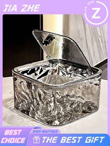 1 pièce Boîte de rangement pour capsules de lessive avec couvercle, contenant transparent, organisateur de bureau, pour l'organisation de la buanderie, le stockage de capsules de lessive, de bombes de bain, de cires fondantes, un élément essentiel pour la rentrée scolaire - Multicolore - Voir 11
