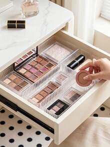 1/4pcs Transparent Drawer/Desktop Makeup Organizer Box, Suitable For Cosmetics, Jewelry, Kitchen Utensils, Bedroom, Bathroom, Office And Other Scenarios - Multicolor - View 7