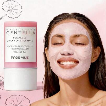 0.95盎司积雪草面膜棒，快速涂抹，收缩毛孔，深层补水，舒缓修护面部肌肤，日常使用及旅行装。