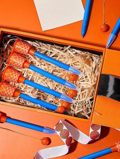 Basketball Shaped Ballpoint Pens, Wholesale For Basketball Themed Birthday Party Gifts, Sports Club Supplies, Christmas Presents