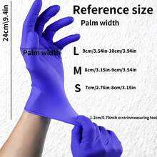 4/20/50/100入 9英吋紫色丁腈橡膠手套 防水防滑 無粉 無乳膠 適用於節日禮物、廚房洗碗、居家清潔、浴室清潔（無包裝盒）[因製造工藝特性，不同生產批次間可能存在固有色差] - 紫色 - 查看 5