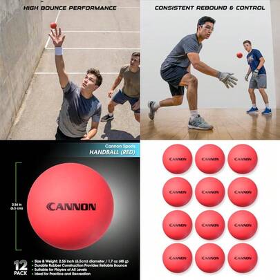 Best Sell-12 Pack High-Bounce Handballs - Bulk Pack For Training Games Recreational Sports And Fetch Play - Durable Rubber High-Bounce Ball