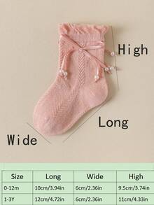 5 đôi tất mềm mại, thoáng khí, kiểu dáng công chúa, có nơ trang trí, thích hợp cho bé sơ sinh, dự tiệc sinh nhật, mặc thường ngày, đi nghỉ lễ và sử dụng hàng ngày. - Nhiều màu - Xem 9