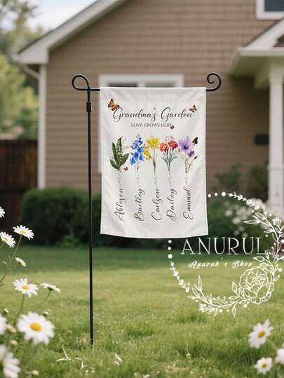 1 lá cờ vườn hai mặt bằng vải lanh có thể tùy chỉnh với ảnh hoặc hình minh họa thú cưng/người theo yêu cầu, dùng để trang trí nhà cửa, ngoài trời, sân vườn (không bao gồm cột cờ), thích hợp cho kỳ nghỉ hè, Giáng sinh, làm quà lưu niệm.