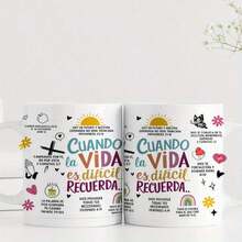 1pc 11oz Spanish Bible Verse Coffee Mug With Inspirational Christian Prayer Quotes - Colorful Spanish Scripture Cup, Dishwasher  Ceramic Tea Cup For Women, Men, Grandma, Grandpa - Ideal Birthday/Christmas Gift For Home, Church, Or Daily Use - Reusable Faith-Based Kitchenware With Spanish Bible Verse Printing, Pray Quote Design, And Durable Ceramic Construction For Hot Beverages. Cups With Bows, Anniversary Gift For Him, Tazas Para Café Bonitas, Cup Set, Cups Christmas, Coffee Mugs Large, Coffee Cups Reusable, Mugs For Couple, Coffee Cups For Men, Mugs Coffee Set, Termo De Agua, Travel Essential, Termo Para Café Caliente, Coffee Mugs Women, Coffee Cups - C - 查看 11