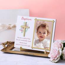 4x6 Inch Baby Baptism Photo Frame, Cross Baptism Frame, Religious Baptism Gift For Baby Boy Or Girl, Christian Dedication Memorabilia, Baptism Decor, Suitable For Nursery Wall Or Tabletop - Multicolor - View 3