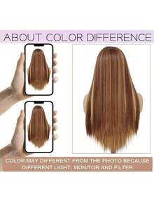 直发高清透明蕾丝前假发，真人混纺发丝，13x4，无需胶水，巴西原生发际线，200%密度，预先拔毛，带婴儿绒毛，黑色 - SP4/27 - 查看 34