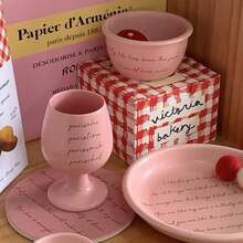 Pink Matte Stemware, Minimalist Cute Girly Home Glassware - Pink - View 2