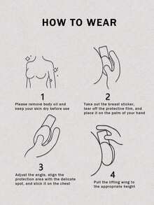 40片/包 6.5厘米一次性胸垫，采用无纺布制成，防止胸部下垂，提升胸部，适合小胸娇小女性，性感而不反光或尴尬，柔软亲肤，遮盖凸起，提升胸部（40片/20片/10片） - 彩色 - 查看 4