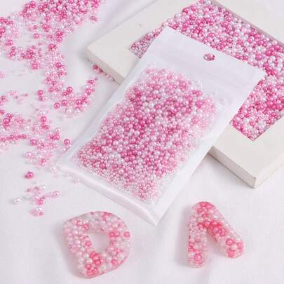 10g/gói Hạt nhựa màu hồng nhiều kích cỡ, chất độn nhựa màu hồng dùng để làm trang sức, đổ khuôn silicon chữ cái bằng nhựa epoxy, móc khóa, mặt dây chuyền, đồ trang trí ngày lễ, đồ thủ công DIY.