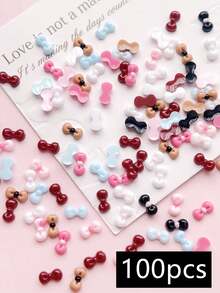 50个迷你蝴蝶结美甲装饰，适合DIY美甲创作，美甲产品，可爱蝴蝶结美甲饰品，美甲吊坠，青春活力，甜美风格，韩日时尚，流行元素美甲配件，美甲用品，美甲宝石 - 彩色 - 查看 13