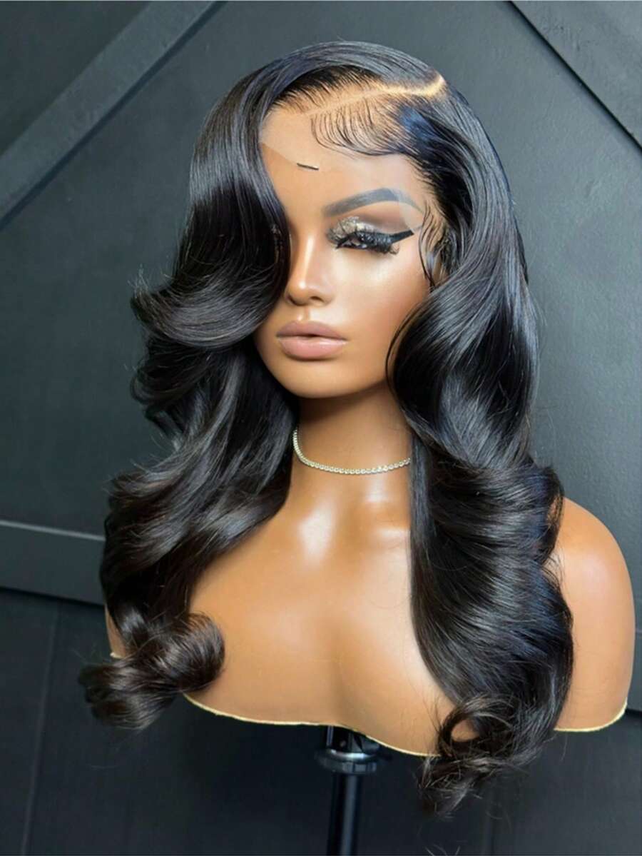 13x4 Lace Front Wigs Human Hair 30 40 Inch Body Wave HD Lace Front Wigs Human Hair Pre Plucked 200 Density With Baby Hair Transparent Lace Frontal Wigs For Women Natural Color - 黑色 - 查看 1