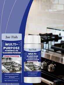 JUE FISH Multi-Purpose Kitchen Cleaning Powder, Cleans Grease, Stove, Cookware, Removes Oil Stains, Degreases, Descales, Suitable For Cleaning Oven, Stovetop, Dishware - Powdery - View 8