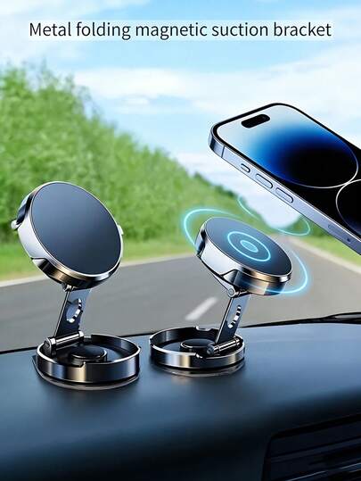 Giá đỡ điện thoại từ tính có thể kéo dài dành cho ô tô - Lắp đặt nhanh chóng chỉ trong 1 giây, xoay 360°, có thể gập lại, giá đỡ đa chức năng phù hợp với , GPS và tất cả các loại điện thoại thông minh.