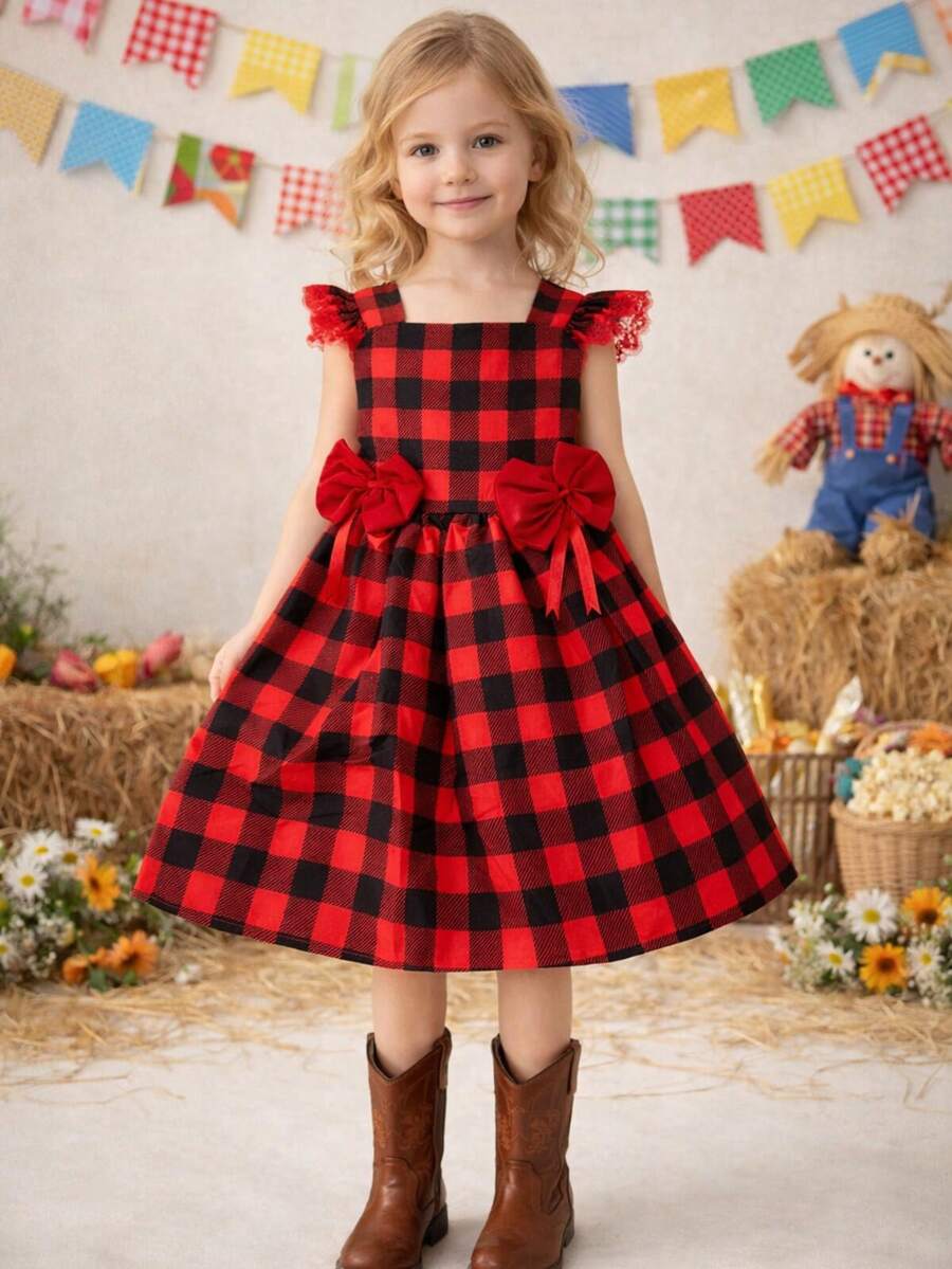 Children's Dress For June Party, Plaid, Off-The-Shoulder, , Adjustable Lastex, Round Ruffle Skirt, Charming Look, Modern, Country Themed Clothing, Loose Look, Comfortable, Lightweight Fabric, Flexible Modeling, Perfect Fit, Ideal, Quadrilha, School, Events, Monthiversary, Photo Shoot, Typical São João Party, Cheerful Look, Current Style, Fashionable Girl, Well-Finished Clothing, High Quality, Soft Touch, Free Movement, Guaranteed Comfort, Timeless Piece, Classic Style, Commemorative Clothing, Charming Girl's Clothing, Traditional Print, Cultural Clothing, Sophisticated Children's Clothing, Delicate Look, Versatile Clothing, June Party Clothing, Elegant Girl, Made With Careful Details, Colorful Look, Inspired By June Traditions, Clothing That Values Comfort, Freedom Of Movement, Impeccable Appearance, Ideal Gift, Charming Girls - 紅色和黑色 - 查看 1