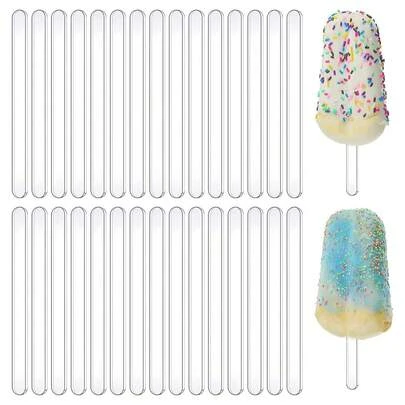 20pcs Popsicle Sticks, Acrylic Lollipop Sticks, Reusable Cake Pop Mold, Suitable For Making Ice Cream, Ice Cubes, Lollipops And Cakes, Also Includes Wax Sticks, DIY Wooden Craft Sticks, Wooden Dowels, Tongue Depressors, Popsicle Sticks And Popsicle Accessories
