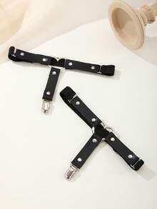 1 Cặp garter chân ren hình trái tim thời trang có thể điều chỉnh, giản dị, thiết kế mới cho mùa hè, thích hợp cho các bữa tiệc, tụ tập, hoạt động giải trí - Trái tim tình yêu màu đen - Xem 7