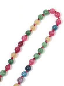 6mm Tourmaline Mala Beads Knotted Necklace Women Men Japamala 108 Beads Yoga Meditation Prayer Jewelry Tassel Charm Bohemian Vintage Jewelry - 黑色 - 查看 7