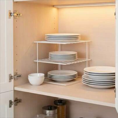 Suporte para Pratos Organizador de Armário 2 andares Aramado Cozinha