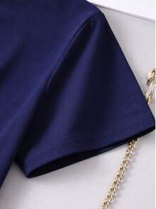 Unisex Stylish Meme Statue T-Shirt 100% Cotton Premium Quality - 藏蓝色 - 查看 2