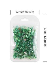 1 Bag/25g Green Crushed Shell Glass Filler Material, Suitable For DIY Crafts, Epoxy Resin Molds, Creative Keychains, Jewelry Making - Multicolor - View 7