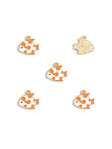 10pcs/20pcs/50pcs/100pcs Random Mixed Small Fish & Ocean Themed Zinc Alloy Dangle Jewelry Accessories, DIY Craft Supplies - Little Fish - View 34