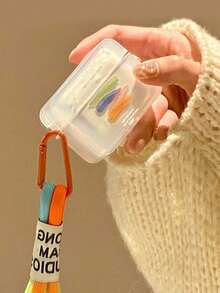 1个方形贝壳涂鸦彩虹耳机保护套，适用于无线蓝牙耳机3/4代，苹果Pro/Pro 2 - 彩色 - 查看 7