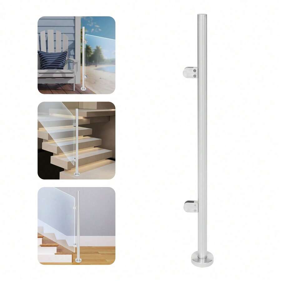SENDERPICK Railing Post Stainless Steel Railing Post Stainless Steel Handrail Railing - Silver - View 1