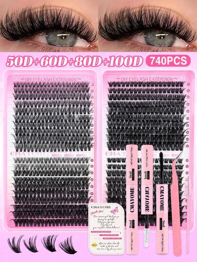 800/640 sợi/khay, cụm mi đơn dung lượng cao 10D+20D+30D+40D+50D+60D+80D+100D+120D+150D, độ cong D/DD, mi dày, mềm mại, độ dài hỗn hợp 8-16mm, bộ mi bán sỉ, độ cong: D, mi tự nhiên siêu dày, mềm mại & nhẹ, có thể tái sử dụng, mi giả từng sợi riêng lẻ. Bộ dụng cụ nối mi bao gồm: Keo dán mi & chất làm kín, nhíp mi, cọ mi. Thích hợp sử dụng tại nhà hoặc khi đi du lịch, thích hợp sử dụng hàng ngày, đám cưới, tiệc tùng, lễ hội âm nhạc, Ngày của Mẹ.