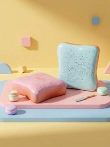 POKOJA LAND 1pc Super Soft Butter Toast Squishy Stress Relief Squeeze Toy - Perfect Gift For Birthday, Holiday, Christmas, Halloween - Multicolor - View 2