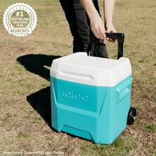 16 QT Aqua Blue Wheeled Hard Cooler, Leak-Proof Portable Ice Chest For Travel, Fishing, Parties & Outdoor Adventures - Aqua - View 10