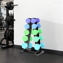 A-Frame Hantelständer, 5-Tier Stahl Gewicht Hantel Rack, Gewicht Halterung Rack für Home Gym - Schwarz - Übersicht 3