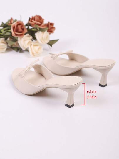 2026 Women's New Fashion Comfortable Minimalist Elegant Solid Color Sweet Bow Peep Toe High Heel Sandals