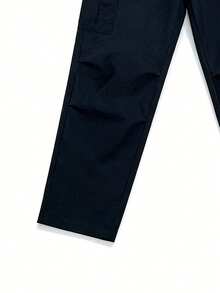 男士纯色多口袋工装裤，抽绳腰带，休闲宽松直筒裤型，适合春、夏、秋、冬四季穿着，时尚街头风，送给男友/老公的礼物，周年纪念礼物 - 黑色 - 查看 6