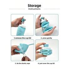 Outdoor Portable Water Cup Artifact! 600ml Foldable Silicone Cup, Easily Put In Your Pocket Foldable Water Cup Silicone Portable 600ml Outdoor Travel Sports Compressed Water Bottle Creative Casual Cup - GRAY - 查看 7