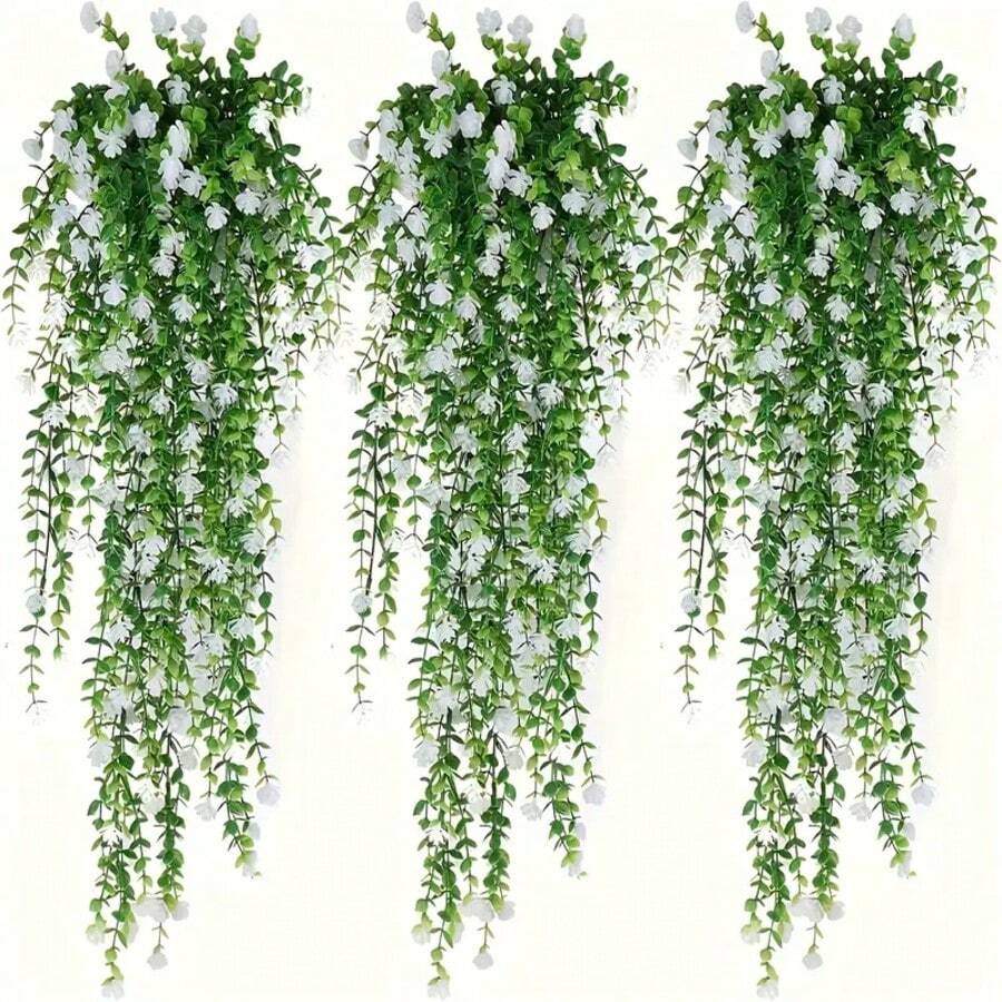 人造裝飾花卉,抗紫外線花束,餐桌與客廳裝飾,婚禮派對裝飾,人造塑料花 春夏情人節裝飾,塑料花,餐桌裝飾 - 白色 - 查看 1